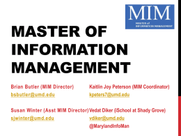 an overview of the UMD Master of Information