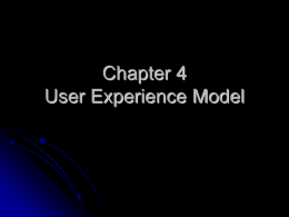 Ch 4 User Experience Model