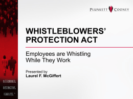 WHISTLEBLOWERS` PROTECTION ACT EMPLOYEES ARE