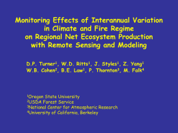 Monitoring Effects in Climate and Fire Regime on Net