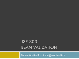 JsR 303 Bean validation