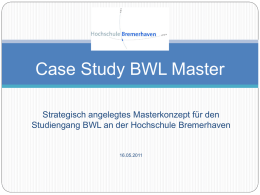 Wunsch Master BWL 2 - Hochschule Bremerhaven
