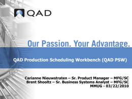 QAD PSW - Midwest User Group