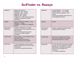 SciFinder vs. Reaxys