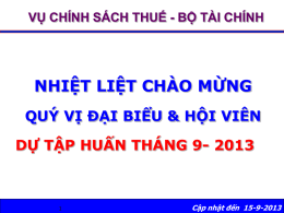 Cập nhật đến 15-9-2013 - Hội kế toán hành nghề Việt Nam