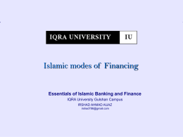 6. Islamic Modes Of Financing