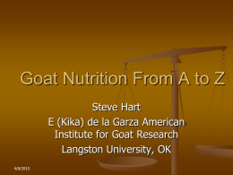 Goat Nutrition from A to Z, Langston University