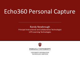 What is Echo360? - Indiana University Southeast