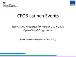 CFO3 Launch Events 2014 - NOMS Co