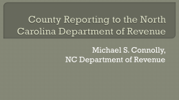 County Reporting to the NCDOR