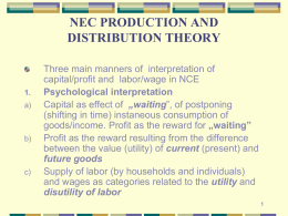 Manners of interpretation of capital/profit and labor/wage in NEC