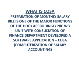 Presentation Regarding COSA - Department of Higher Education