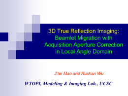 Jian Mao and Ru-Shan Wu, 3D True Reflection Imaging