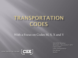 Transportation Codes M, S, X, & Y