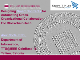 Smart contracts - CoinFest Estonia