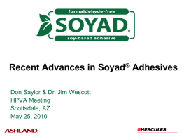 Recent Advances in Soyad® Adhesives