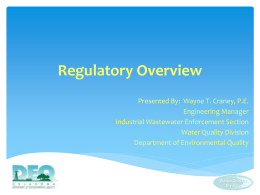 Regulatory Overview - the Oklahoma Department of Environmental