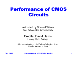 3. Preformance of CMOS Circuits