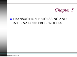 Control Objectives and Transaction Cycles