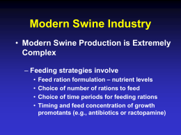 Economic Modeling of Returns to Swine Feeding and Management