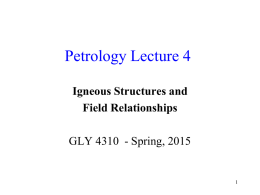 Petrology Lecture 4