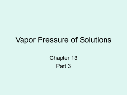 Vapor Pressure of Solutions