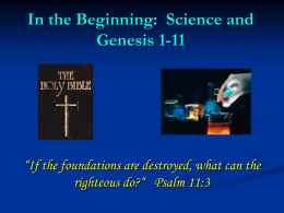 3 - In the Beginning: Science and Genesis 1-11