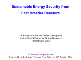 Sustainable Energy Security from Fast Breeder Reactors