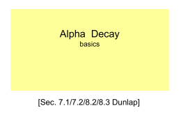 alpha decay I - Department of Physics, HKU
