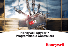 Spyder Controllers The power and flexibility of a plant