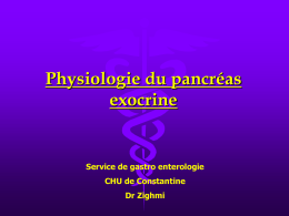 Physiologie Du pancréas exocrine