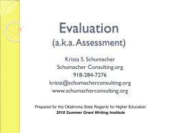 Evaluation - Oklahoma State Regents for Higher Education