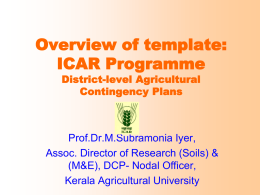 Overview of template - Kerala Agricultural University