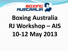 BAI Referee & Judges Workshop 10-12 May 13