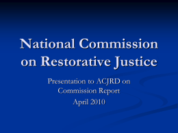 Restorative Justice Commission Final Report presentation