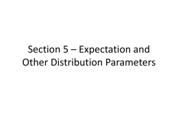 Section 5 – Expectation and Other Distribution