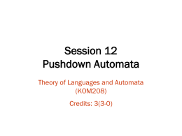 Pertemuan 12 Pushdown Automata