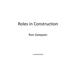 Roles in construction