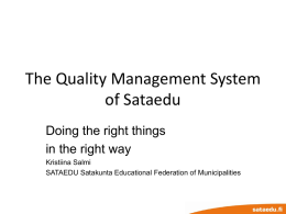 Quality management system II ()
