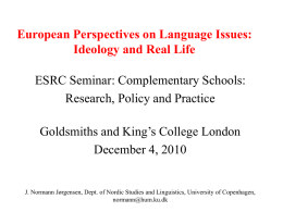 European Perspectives on Language Issues