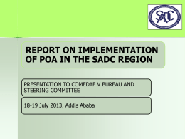 Presentation: Report on Implementation of POA in the SADC Region