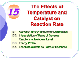 Effects of temperature and catalyst on reaction rate
