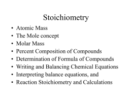 Chemical Calculations (Stoichiometry)