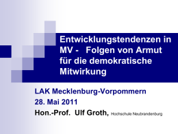 Prof. Ulf Groth - Landesarmutskonferenz Mecklenburg