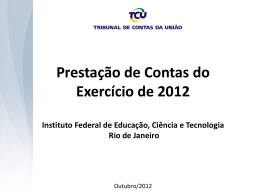 Prestação de Contas do Exercício 2012 (TCU)