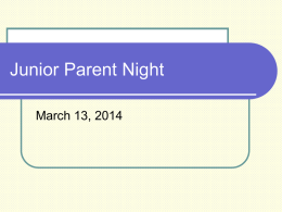 Junior Parent Night - Swampscott High School