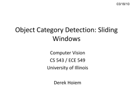 Lecture 18 - Sliding Window Detection
