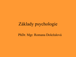 Základy psychologie