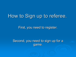 Sign up Instructions