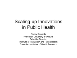 Scaling-up Innovations in Public Health